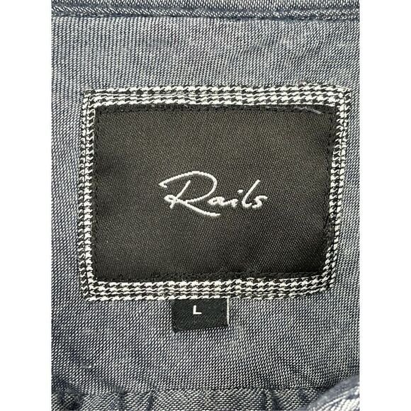 Rails Navy and Pink Plaid Button Down Shirt - Picture 4 of 6